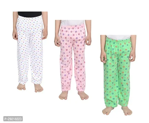 Stylish Cotton Printed Pyjama For Girls Pack Of 3