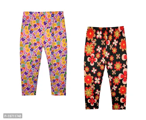 Girls Stylish Multicoloured Polyester Regular Fit Capris