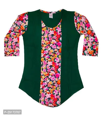 Stylish Multicoloured Crepe Printed Tops For Girls-thumb0