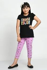 Fabulous Purple Cotton Printed Capri For Girls-thumb1