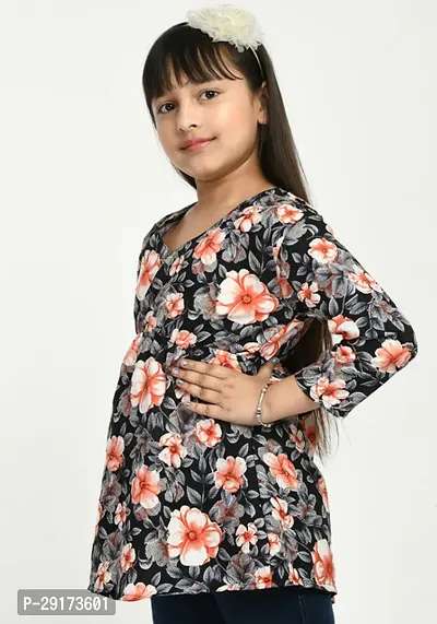 Stylish Black Crepe Printed Tops For Girls-thumb5