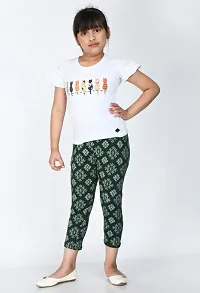 Fabulous Multicoloured Cotton Printed Capri For Girls Pack Of 2-thumb1