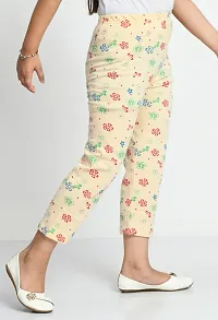 Stylish Beige Cotton Printed Pyjama For Girl-thumb3