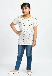 Stylish Multicoloured Crepe Printed Half Sleeve T-shirt For Girl Pack Of 3-thumb1