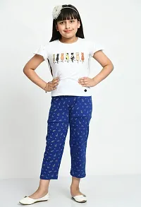 Stylish Blue Cotton Printed Pyjama For Girl-thumb1