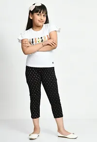 Fabulous Black Cotton Printed Capri For Girls-thumb1