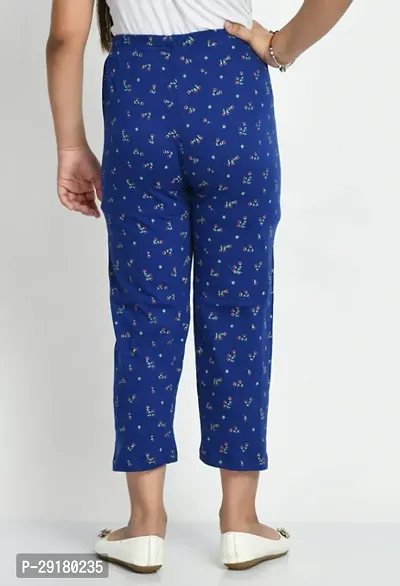 Stylish Blue Cotton Printed Pyjama For Girl-thumb5