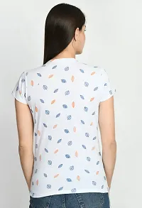 Stylish White Cotton Printed Tshirt For Women-thumb4