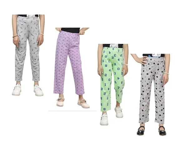 Stylish Pyjama Lower Pant For Girls Pack Of 4