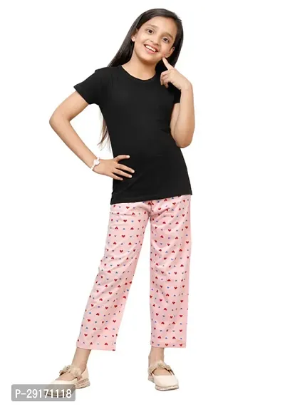 Stylish Multicoloured Cotton Printed Pyjama Lower Pant For Girls Pack Of 2-thumb2