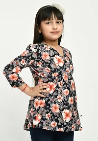 Stylish Black Crepe Printed Tops For Girls-thumb3