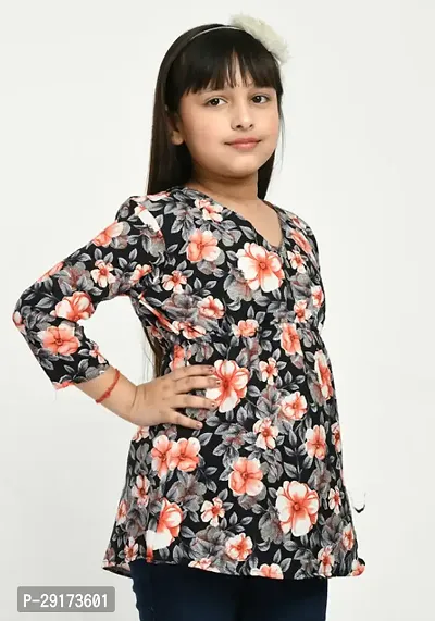 Stylish Black Crepe Printed Tops For Girls-thumb4