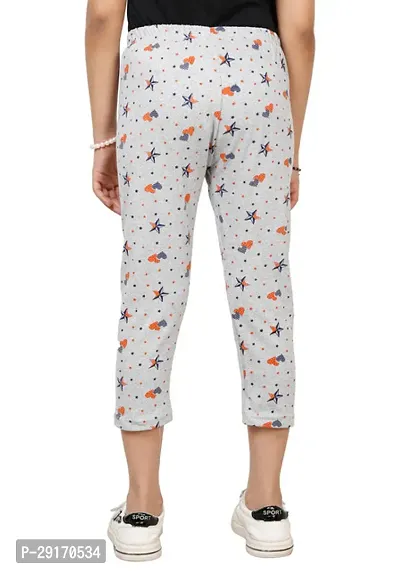 Fabulous Grey Cotton Blend Printed Capri For Girls-thumb5