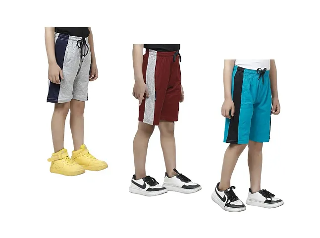 Pack Of 3 Boys Combo Cotton Solid Regular Casual Short