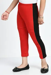 Stylish Red Cotton Solid Capris For Girls-thumb1