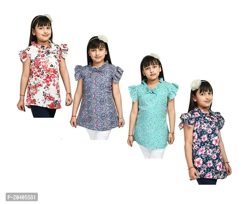 Beautiful Multicoloured Crepe Tops Pack Of 4-thumb0