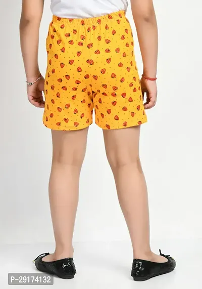 Fabulous Yellow Cotton Printed Short For Girls-thumb5