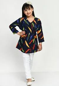 Stylish Multicoloured Crepe Printed Top For Girls Pack Of 2-thumb1