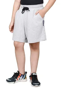 Elegant Grey Cotton Blend Solid Shorts For Boys-thumb2