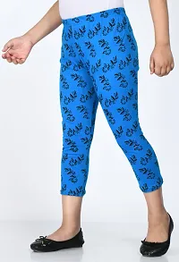 Fabulous Blue Cotton Printed Capri For Girls-thumb3