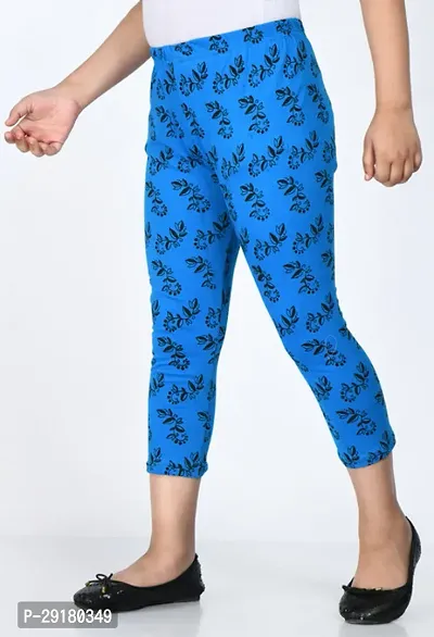 Fabulous Blue Cotton Printed Capri For Girls-thumb4