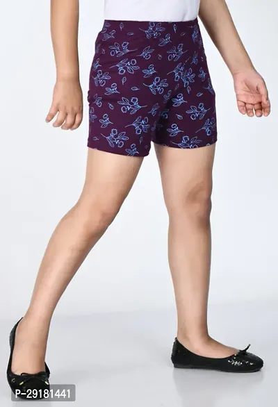 Fabulous Purple Cotton Printed Shorts Hot Pant For Girls-thumb5