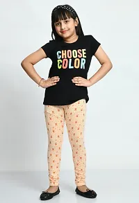 Stylish Multicoloured Cotton Printed Leggings For Girls Pack Of 3-thumb1