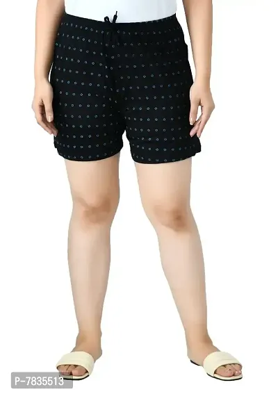 IndiWeaves#174; Women's Cotton Regular Solid and Printed Shorts/Hot Pant [Pack of 3]-thumb2