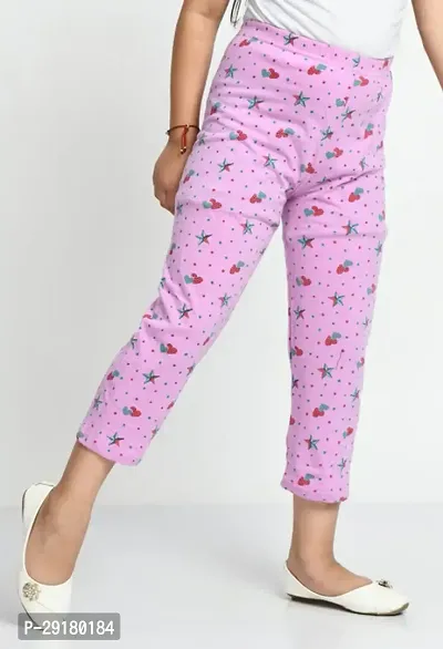 Stylish Pink Cotton Printed Pyjama For Girl-thumb5