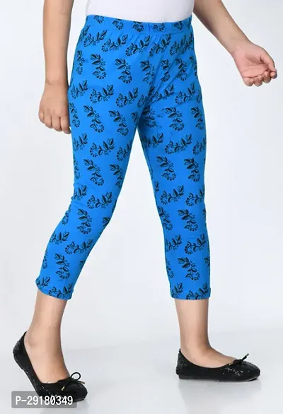 Fabulous Blue Cotton Printed Capri For Girls-thumb5