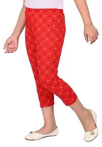 Fabulous Red Cotton Printed Capri For Girls-thumb2