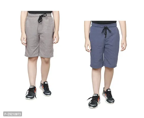 Elegant Polyester Solid Shorts For Boys Pack Of 2