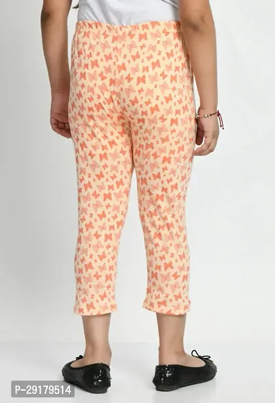 Fabulous Peach Cotton Printed Capri For Girls-thumb5