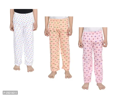 Stylish Cotton Printed Pyjama For Girls Pack Of 3