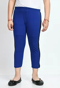 Stylish Blue Cotton Solid Capris For Girls-thumb1