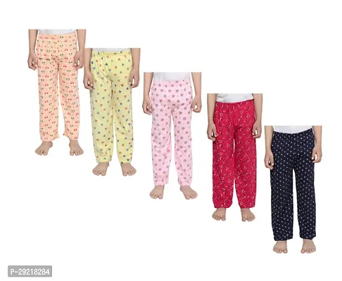 Stylish Cotton Printed Pyjama For Girls Pack Of 5