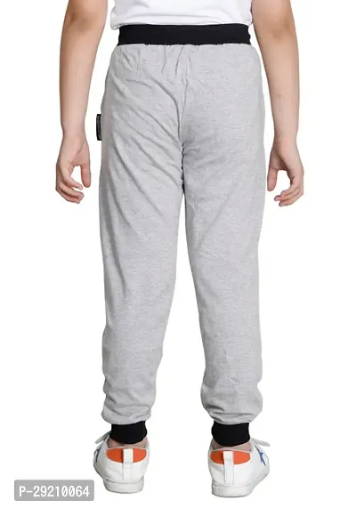 Charming Grey Cotton Solid Track Pant For Boys-thumb5