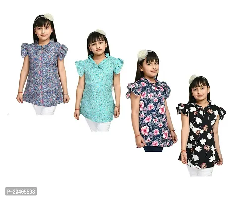 Beautiful Multicoloured Crepe Tops Pack Of 4-thumb0