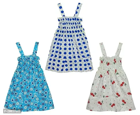 Trendy Girls Cotton Frock Pack of 3-thumb0