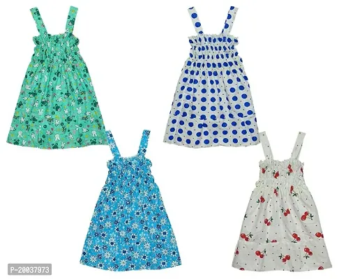 Trendy Girls Cotton Frock Pack of 4-thumb0