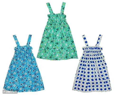 Trendy Girls Cotton Frock Pack of 3