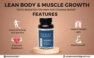 SAHAJ - Testo Booster For Men For Stamina Boost, Lean Body  Muscle Growth || Enriched With Safed Musli, Ashwagandha - 60 Veg Capsule || Energy  Performance Enhancer-thumb1