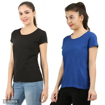 MIDAAS Women's Cotton Tshirts(Pack of 2)-thumb2