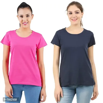 Midaas Women's Classic Fit T-shirt (Set of 2) (MS_637_Multicolored_Small)-thumb0