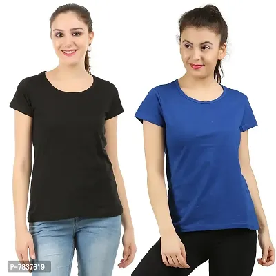 MIDAAS Women's Cotton Tshirts(Pack of 2)