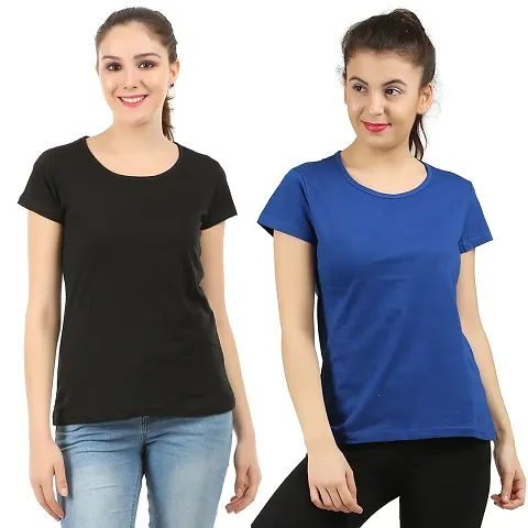 MIDAAS Women's Cotton Tshirts(Pack of 2)