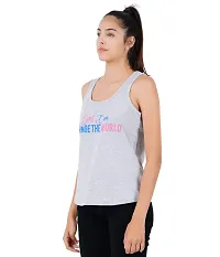 Midaas Womens Printed Sleeveless Tshirts Grey Melange-thumb2