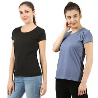 MIDAAS Women's Cotton Tshirts(Pack of 2)-thumb1