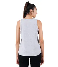 Midaas Womens Printed Sleeveless Tshirts Grey Melange-thumb1