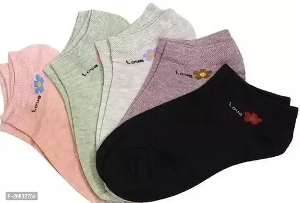 Beautiful Cotton Socks For Women Pack Of 5-thumb0